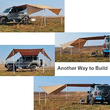 Amazon | 車 タープ 取り外し可能な三角シェルター付き、カー